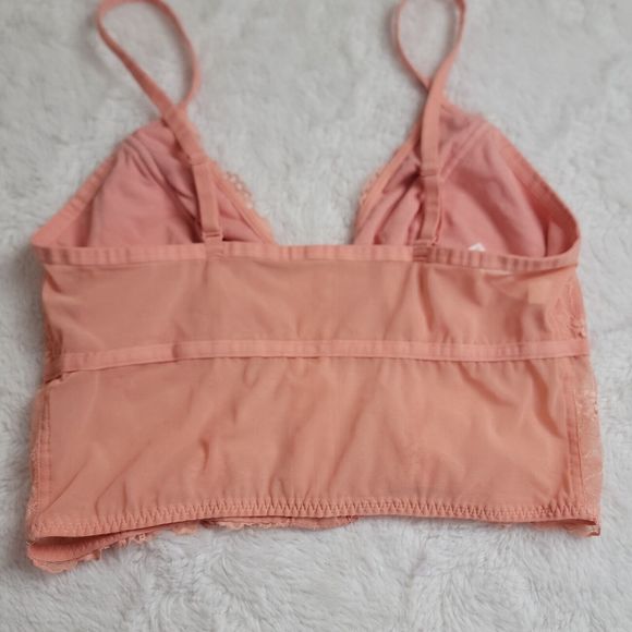 Colsie Lace Bralette Pink Corset Top Stretch Lace Wireless Bra Size Medium New - Picture 2 of 5